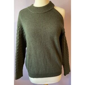 Skies are Blue Green One Cold Shoulder Sweater Size‎ Medium